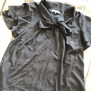 Eloquii professional blouse with flutter sleeve